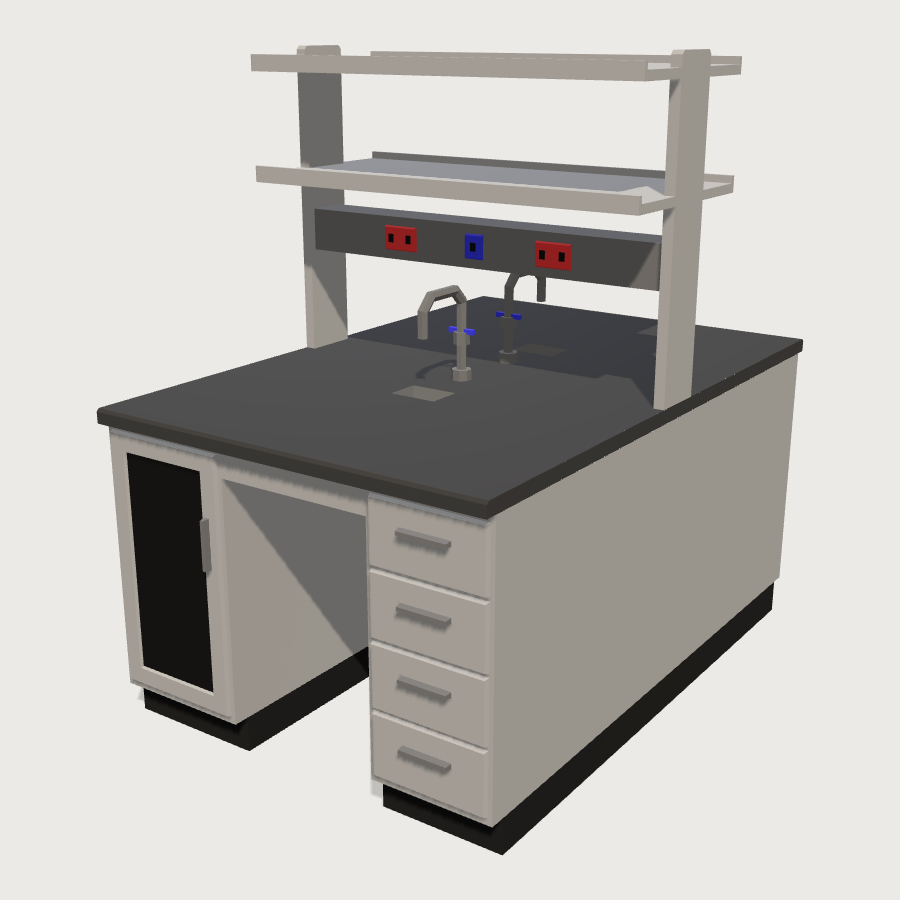 Island Bench Spine low-poly 3D model
