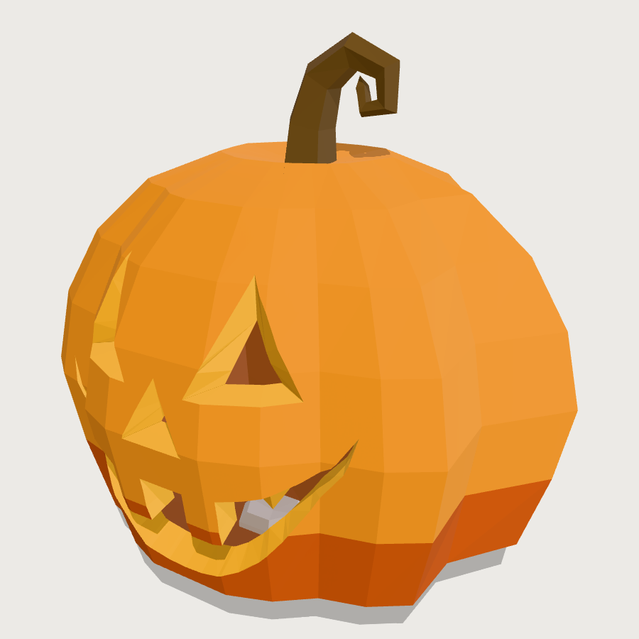 Jack-o'-Lantern low-poly 3D model