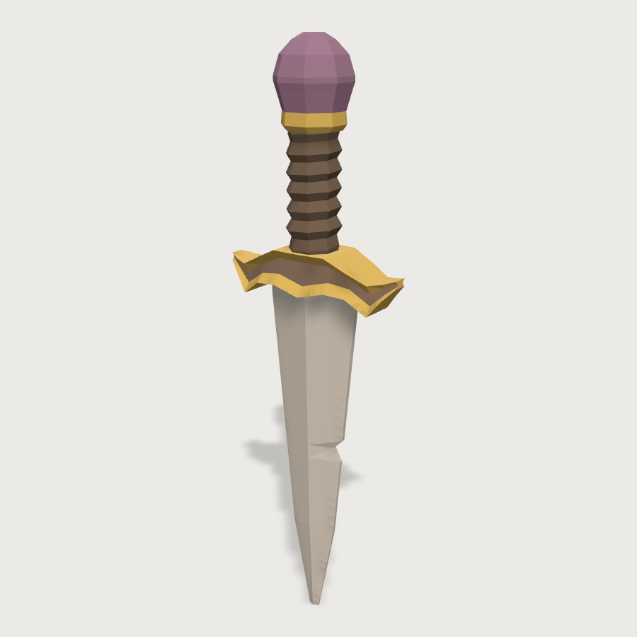 Jewelled Dagger low-poly 3D model