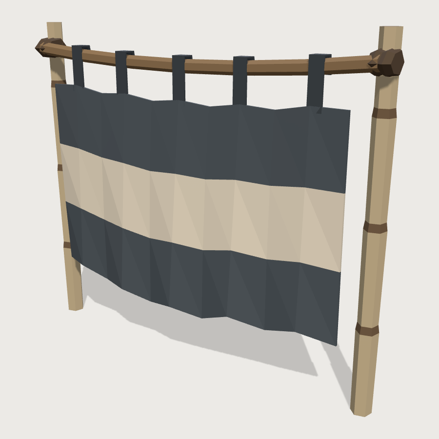 Jinmaku Camp Curtain low-poly 3D model