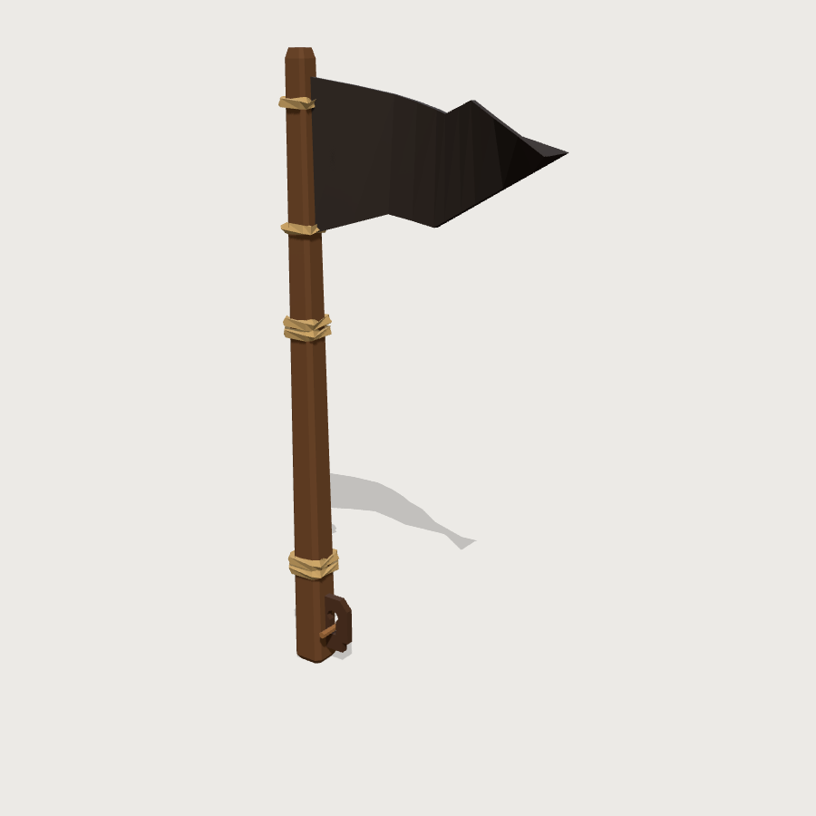 Jolly Roger Pole low-poly 3D model