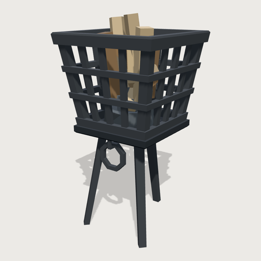 Kagaribi Fire Basket low-poly 3D model