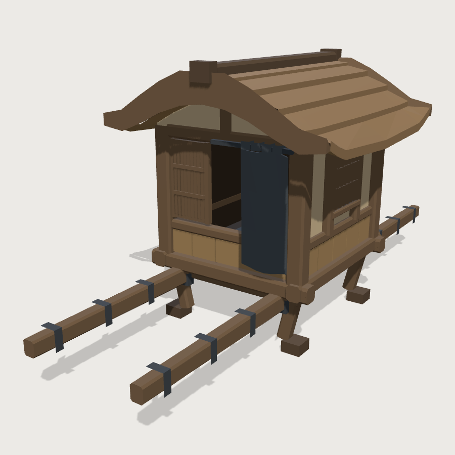 Kago Palanquin low-poly 3D model