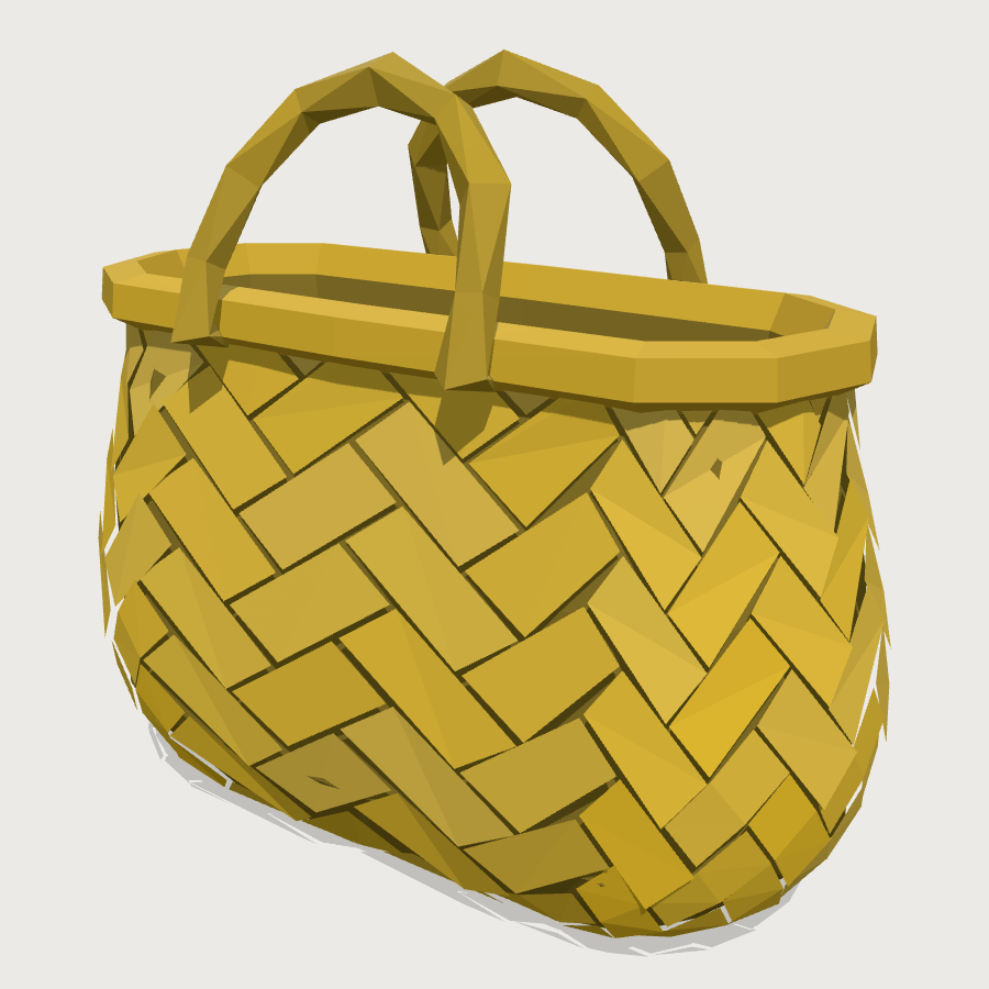 Kete Reed Basket low-poly 3D model