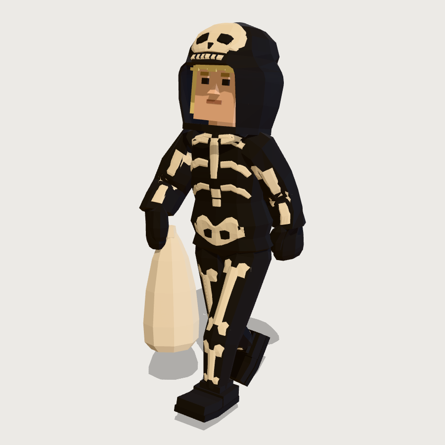Kid in a Skeleton Suit low-poly 3D model