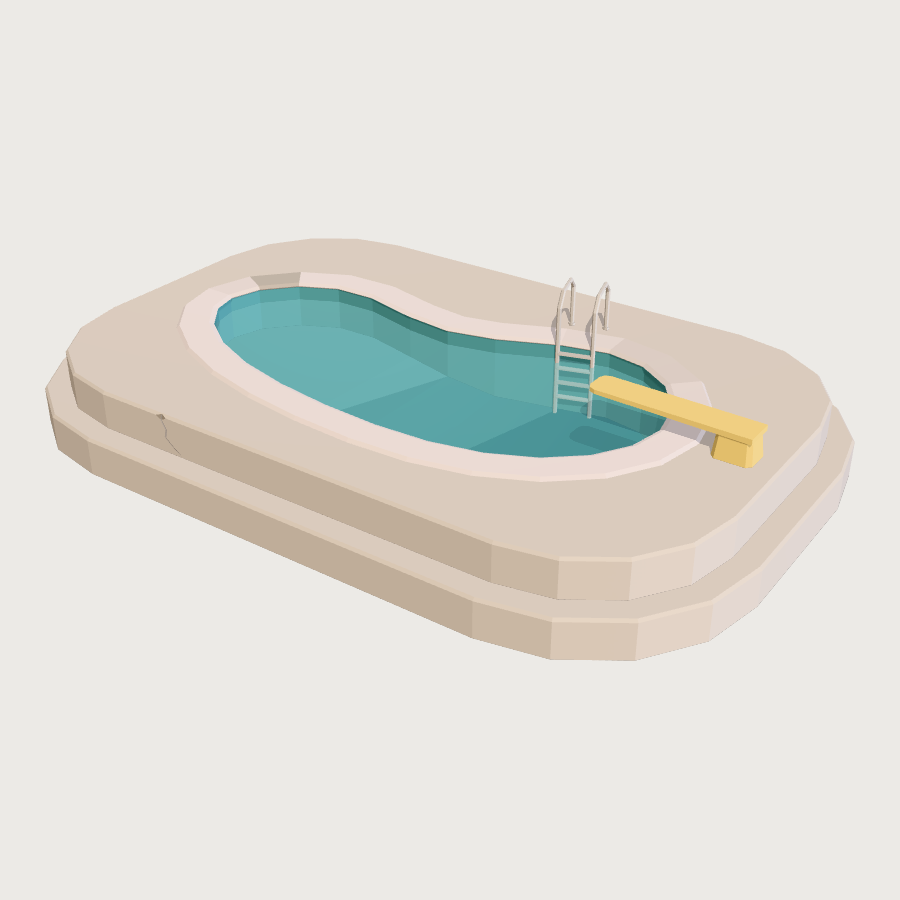 Kidney Pool low-poly 3D model