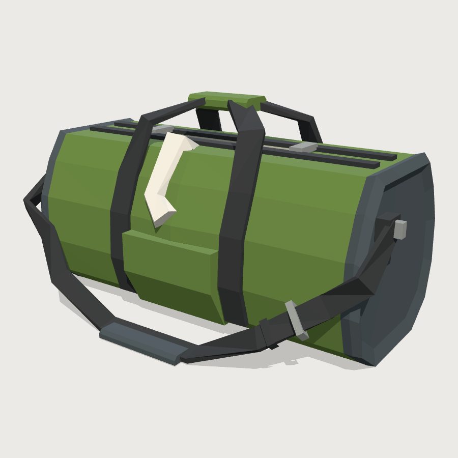 Kit Bag low-poly 3D model