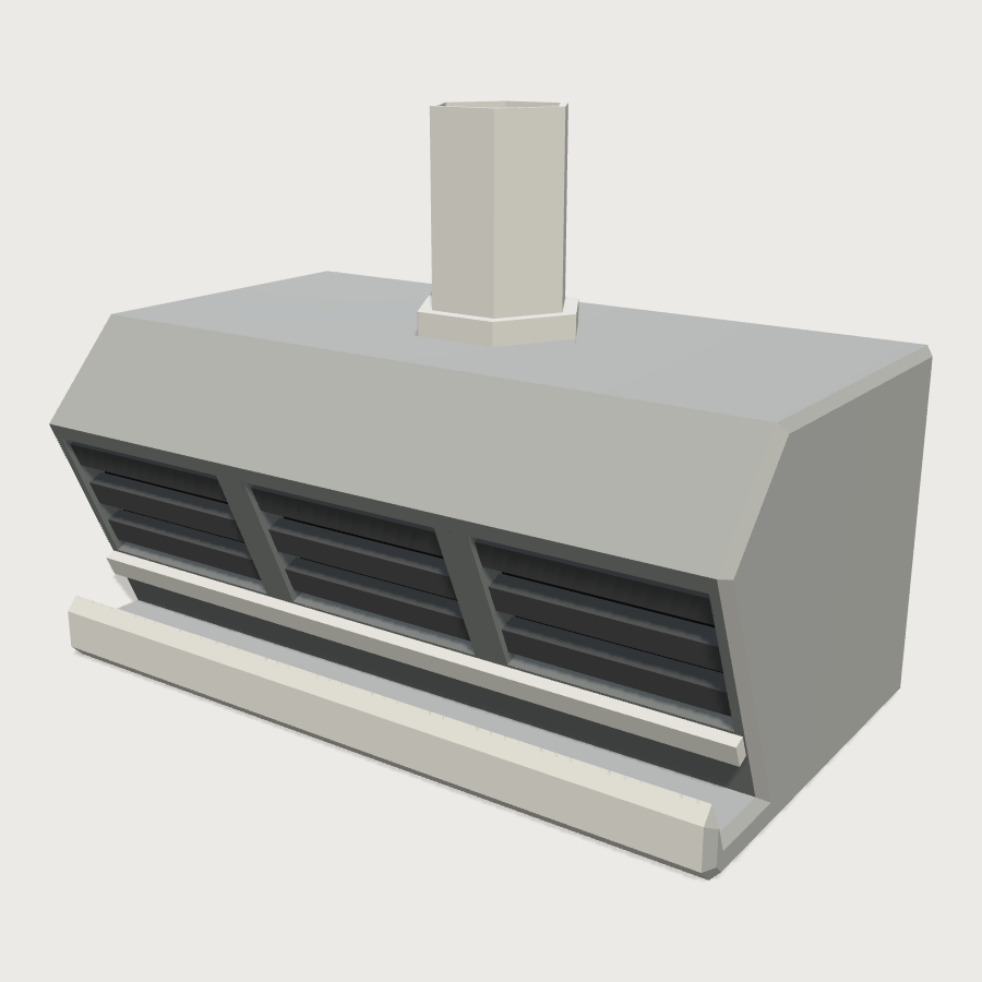 Kitchen Extraction Canopy low-poly 3D model