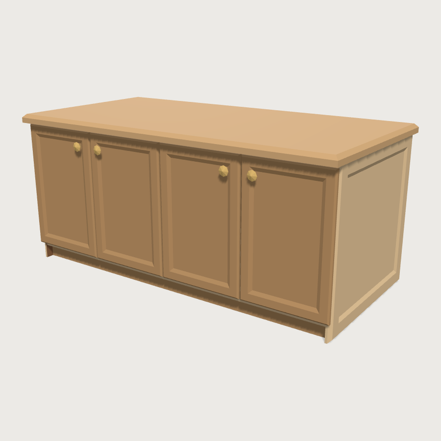 Kitchen Island low-poly 3D model