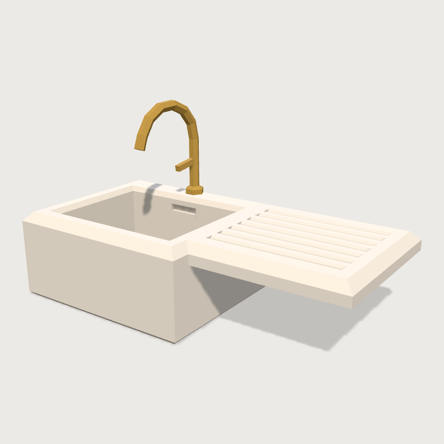 Kitchen Sink low-poly 3D model