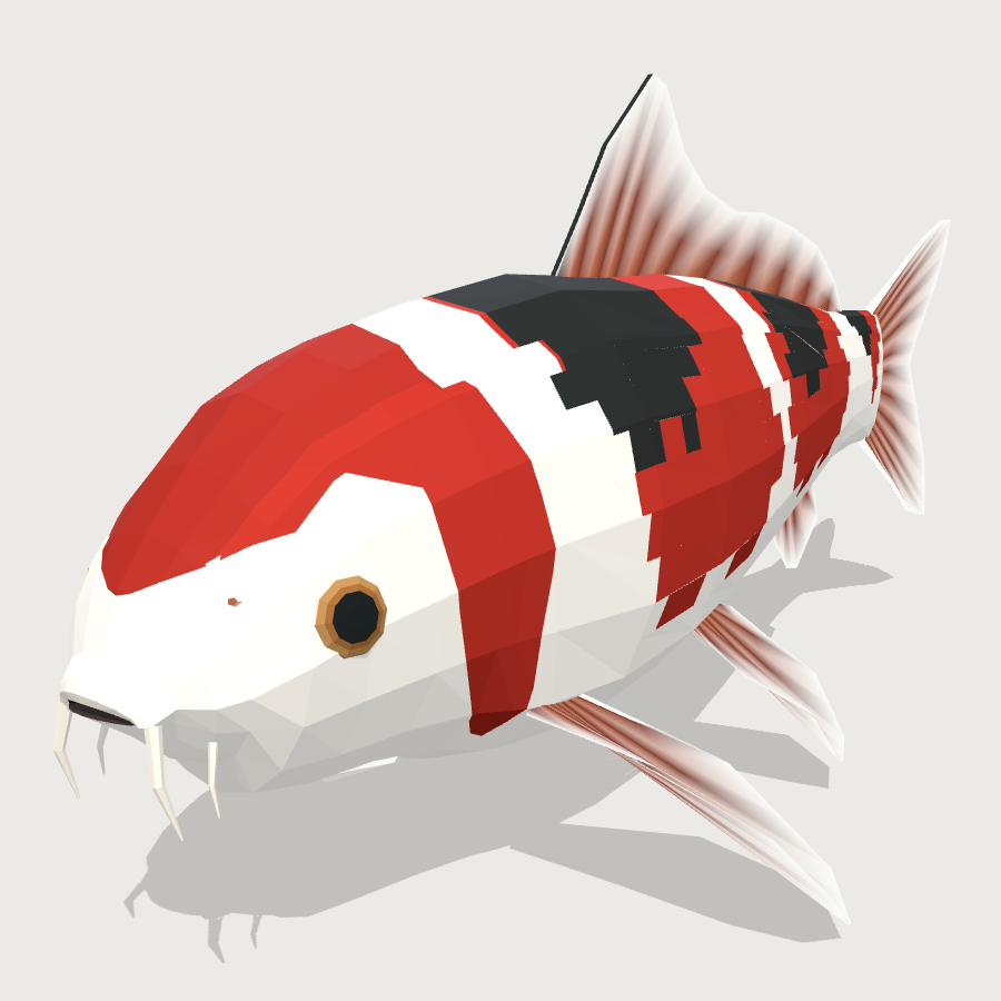Koi low-poly 3D model