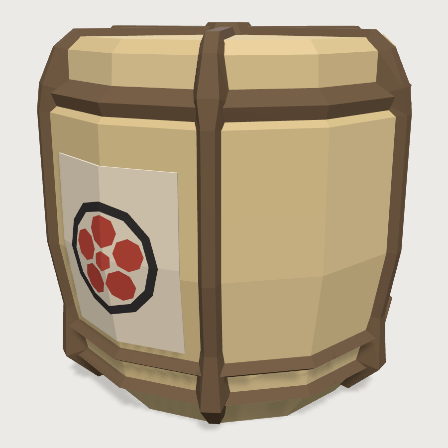 Komodaru Sake Barrel low-poly 3D model