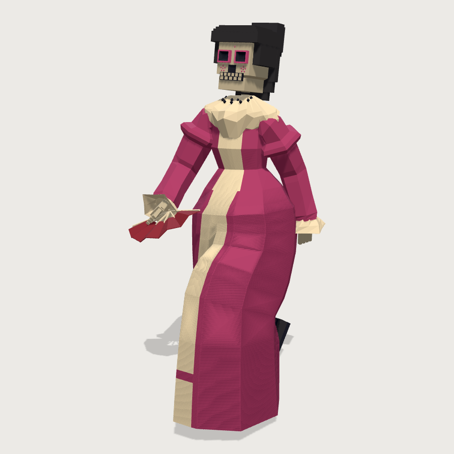 La Catrina low-poly 3D model