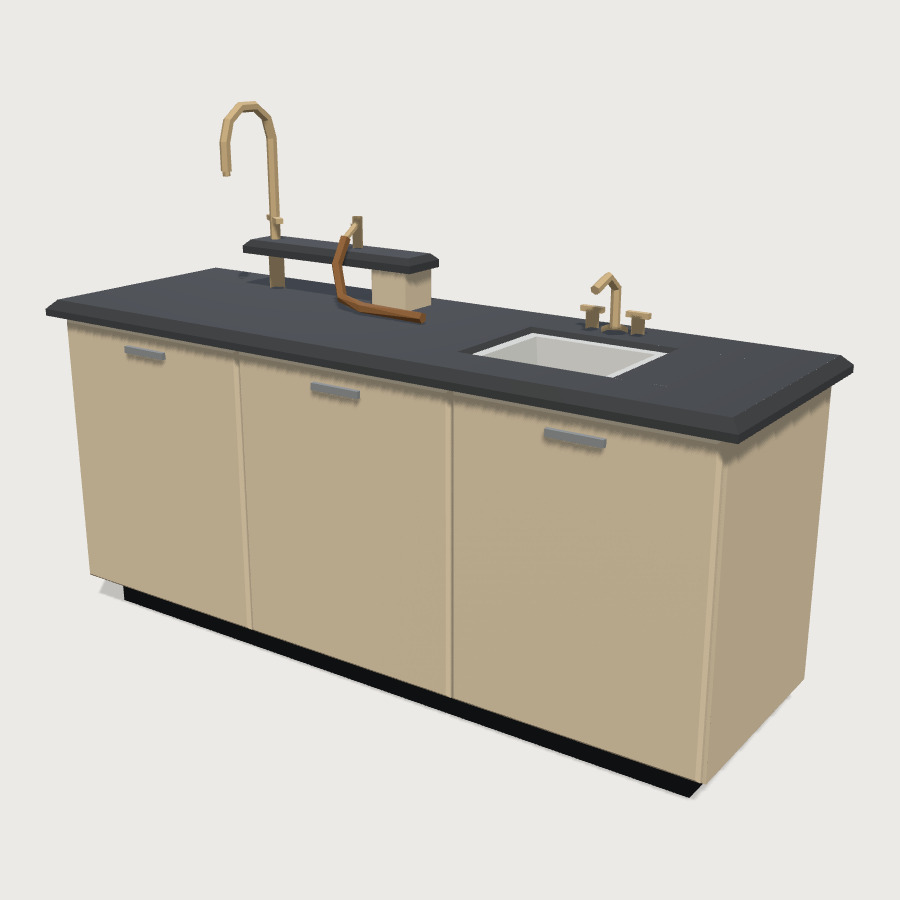 Lab Bench low-poly 3D model