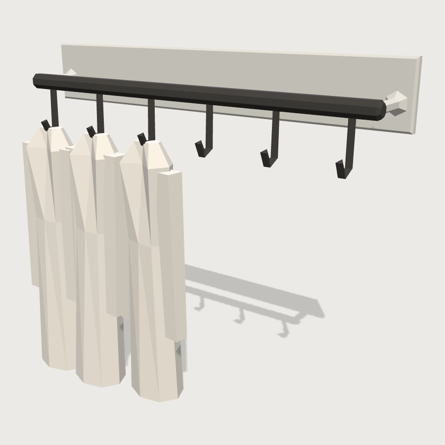 Lab Coat Rack low-poly 3D model