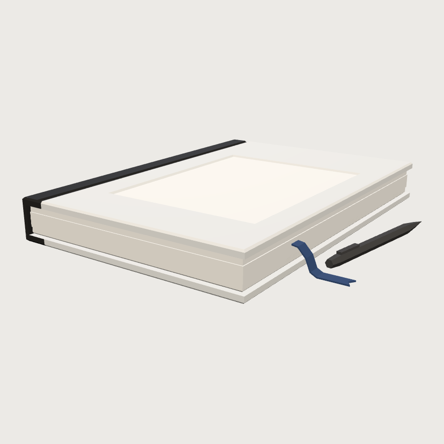 Lab Notebook low-poly 3D model