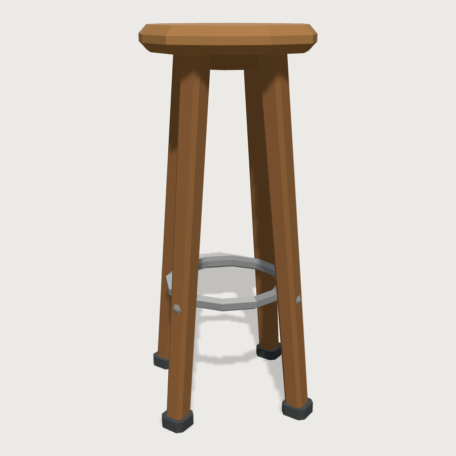 Lab Stool low-poly 3D model