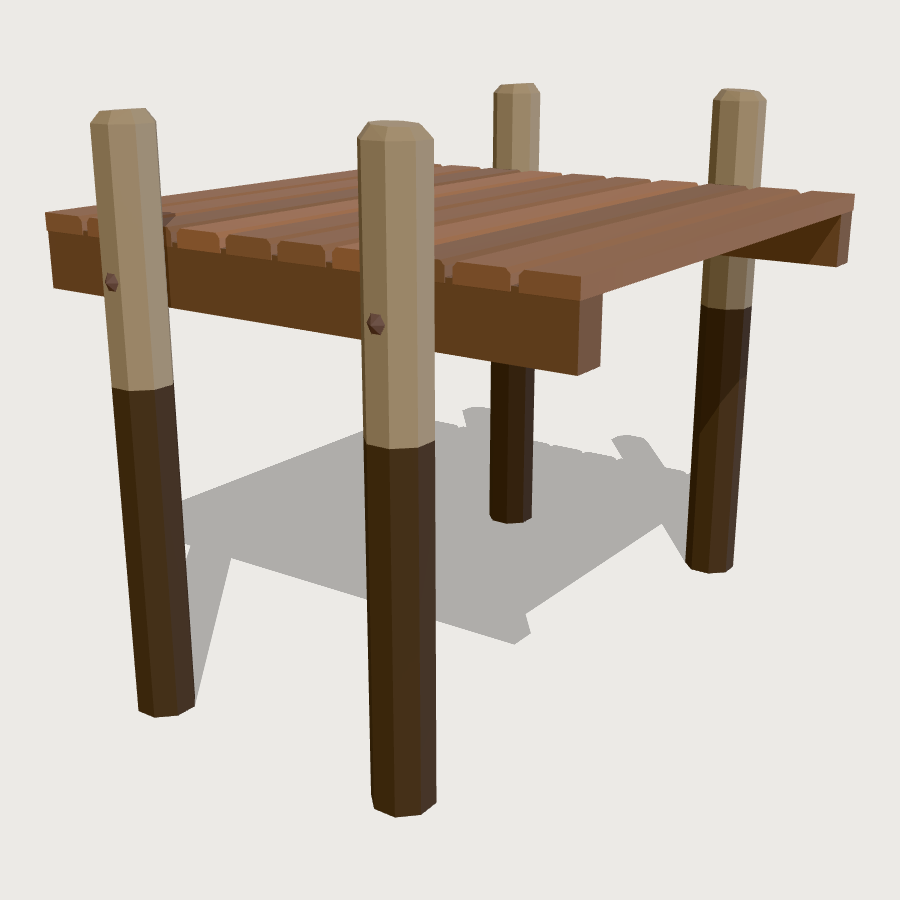 Lake Dock Run low-poly 3D model