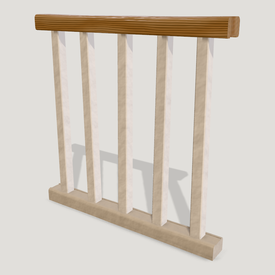 Landing Balustrade Run HD 3D model