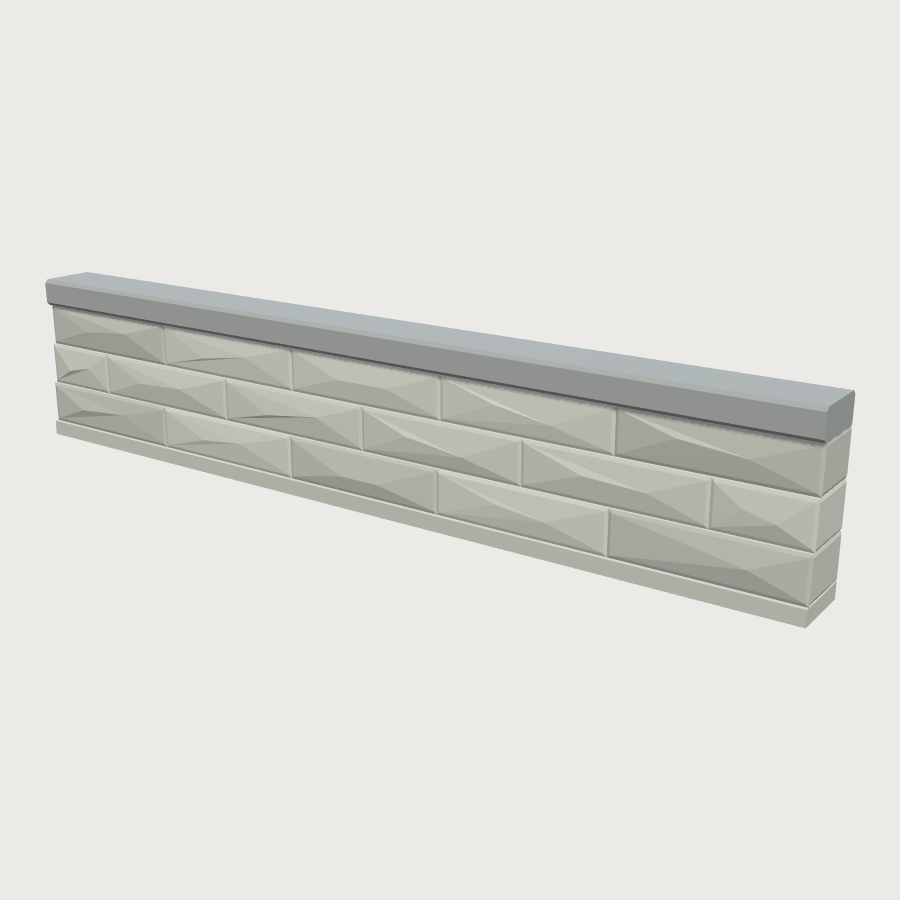 Landscape Block Retaining Wall low-poly 3D model