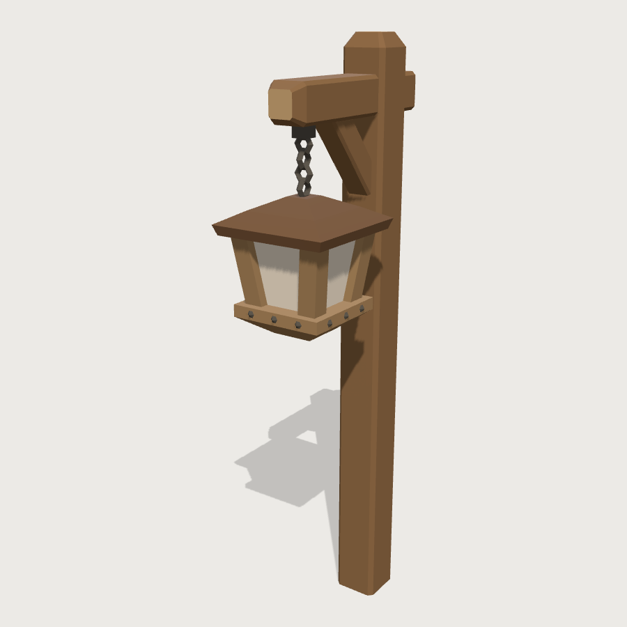 Lantern Post low-poly 3D model