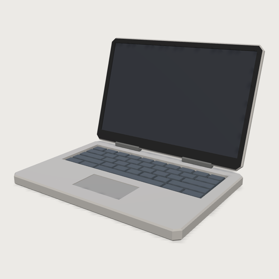 Laptop low-poly 3D model