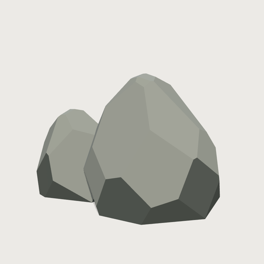 Large Coastal Boulder low-poly 3D model