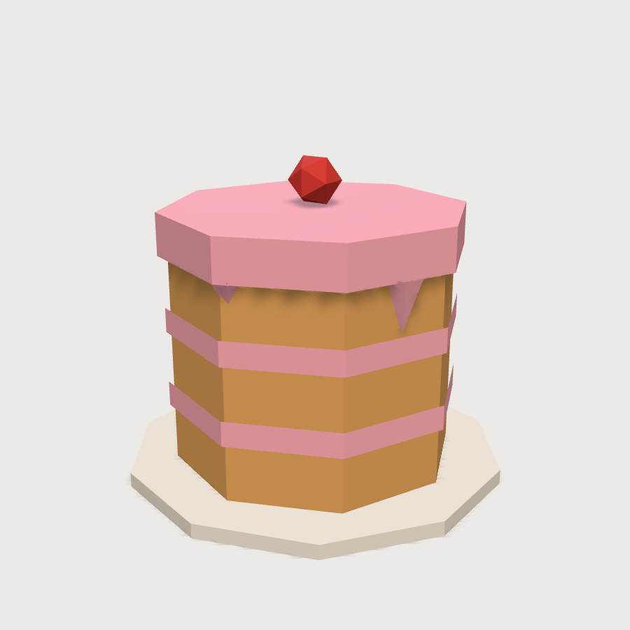 Layer Cake low-poly 3D model