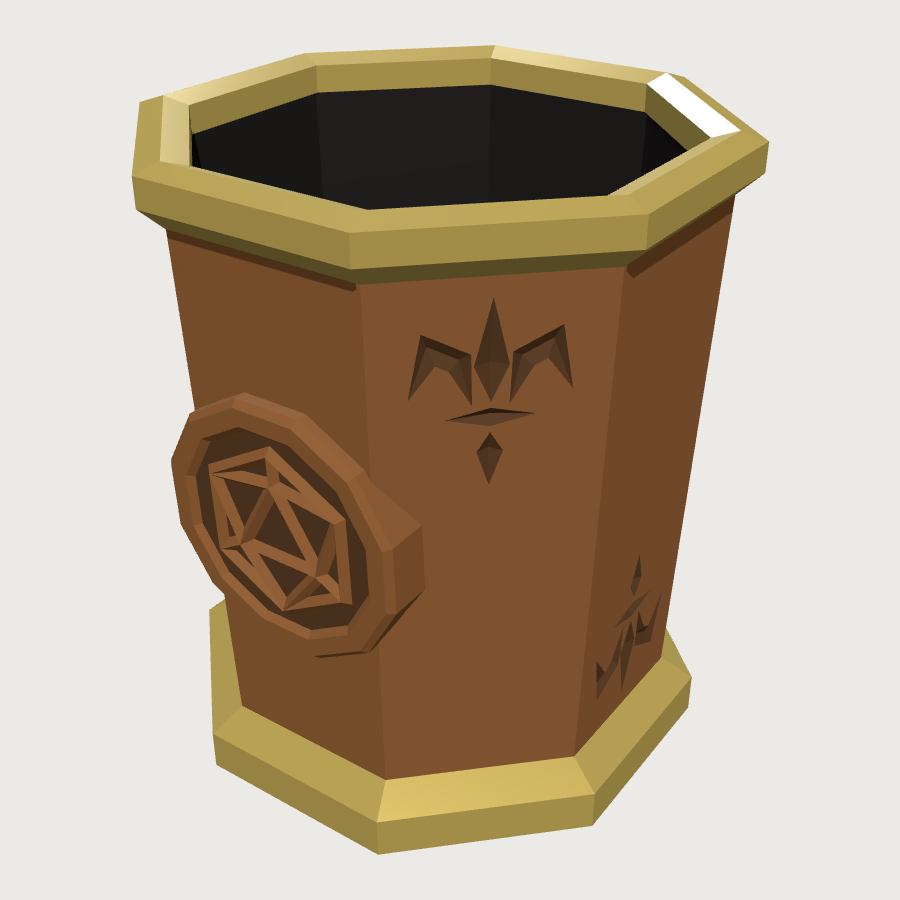 Leather Dice Cup low-poly 3D model