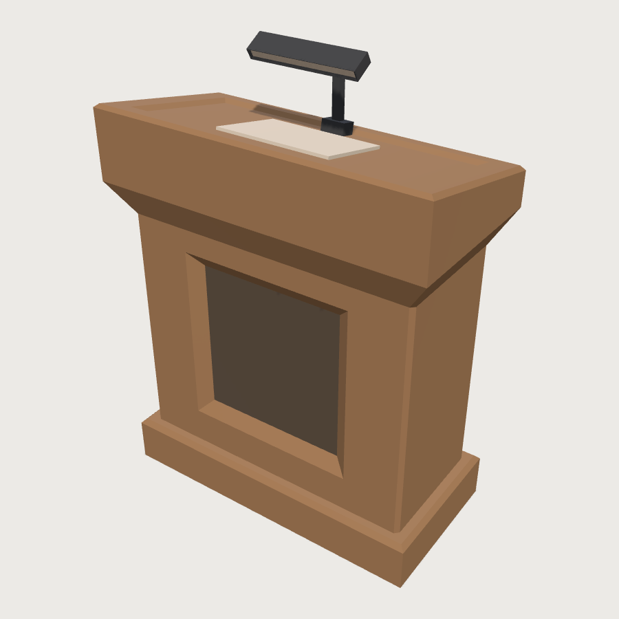 Lecturer's Podium low-poly 3D model