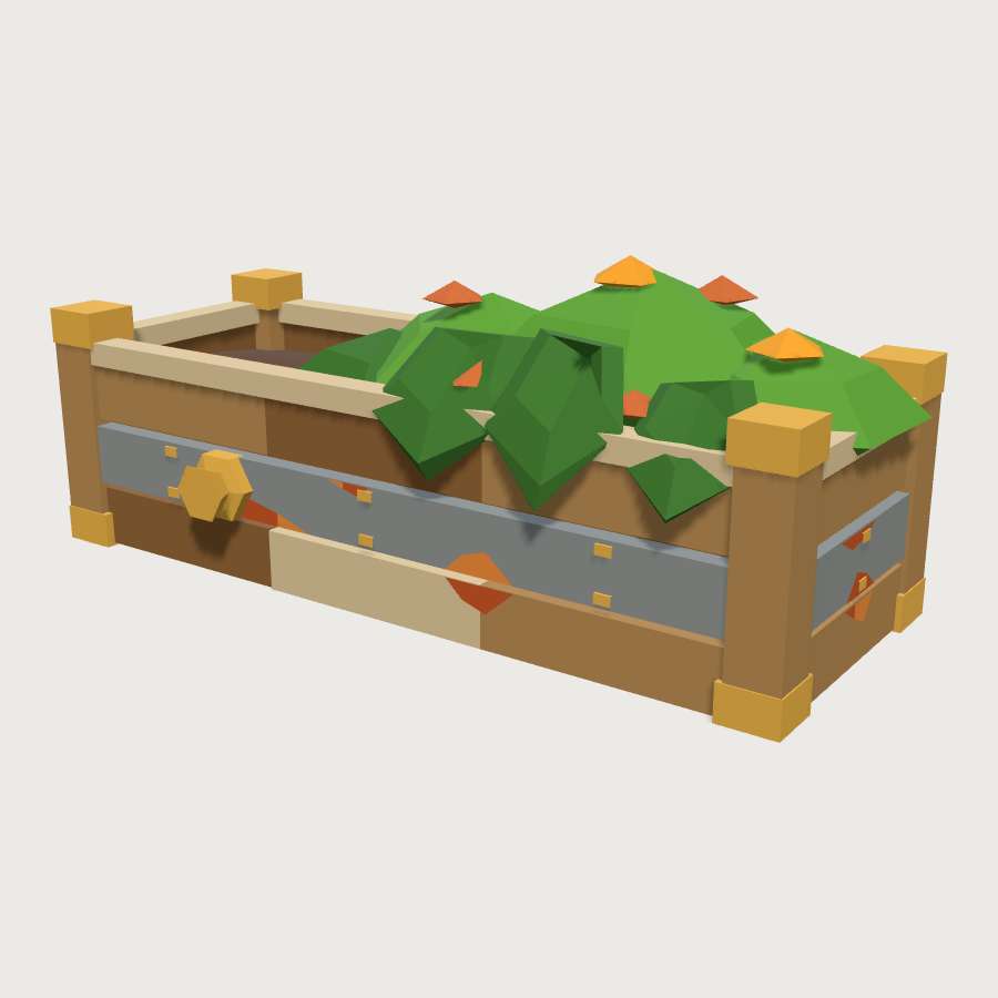 Ledge planter box low-poly 3D model