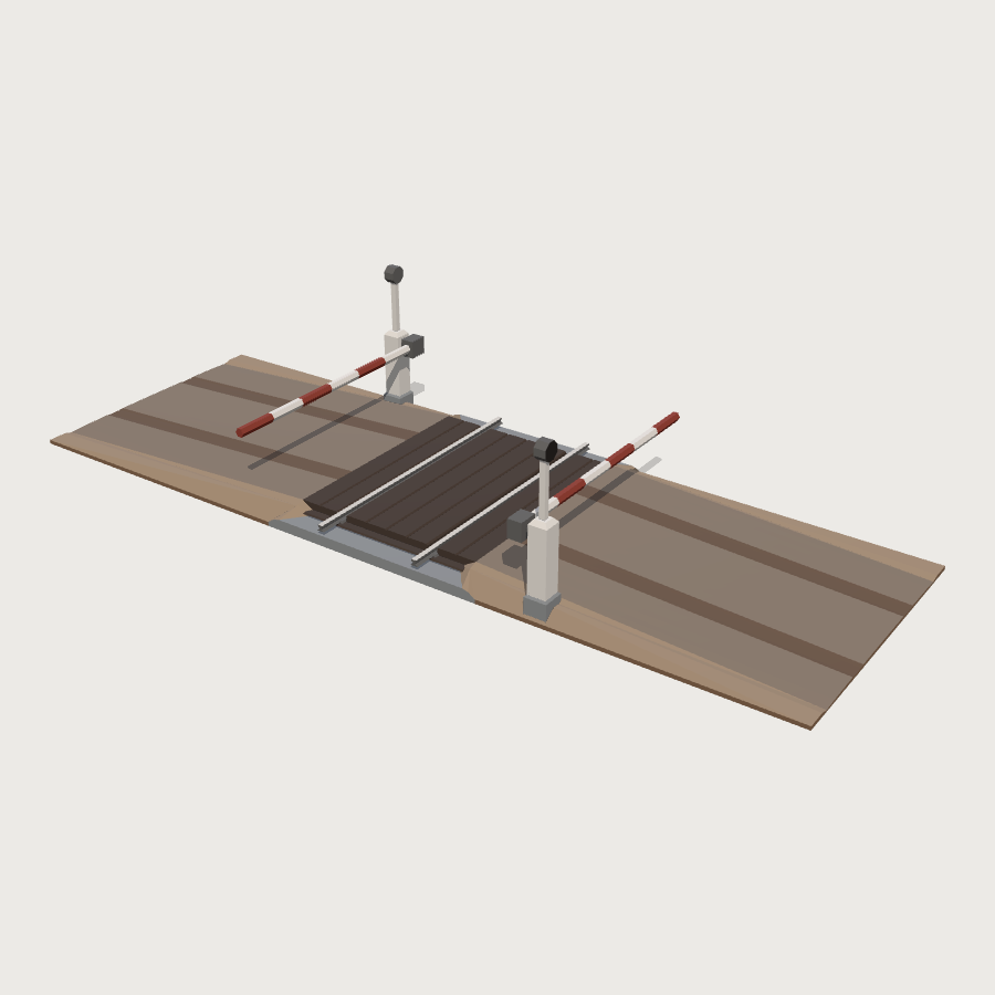 Level Crossing low-poly 3D model