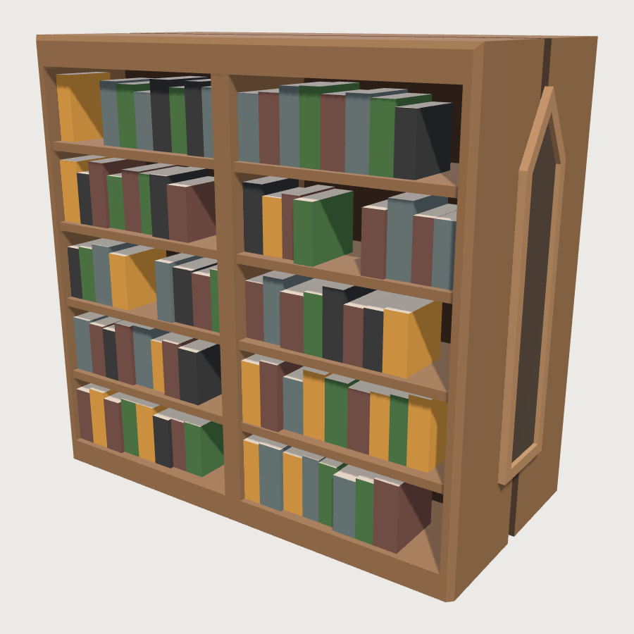 Library Book Stack (Double-Sided) low-poly 3D model