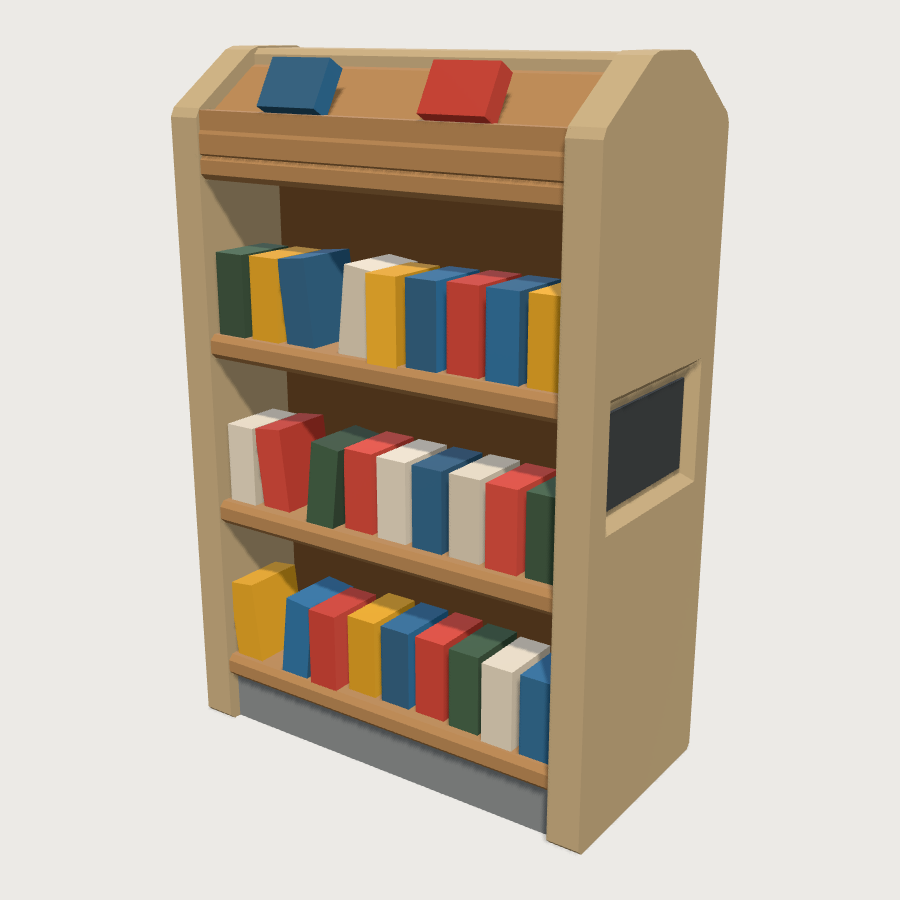 Library Shelf Run low-poly 3D model