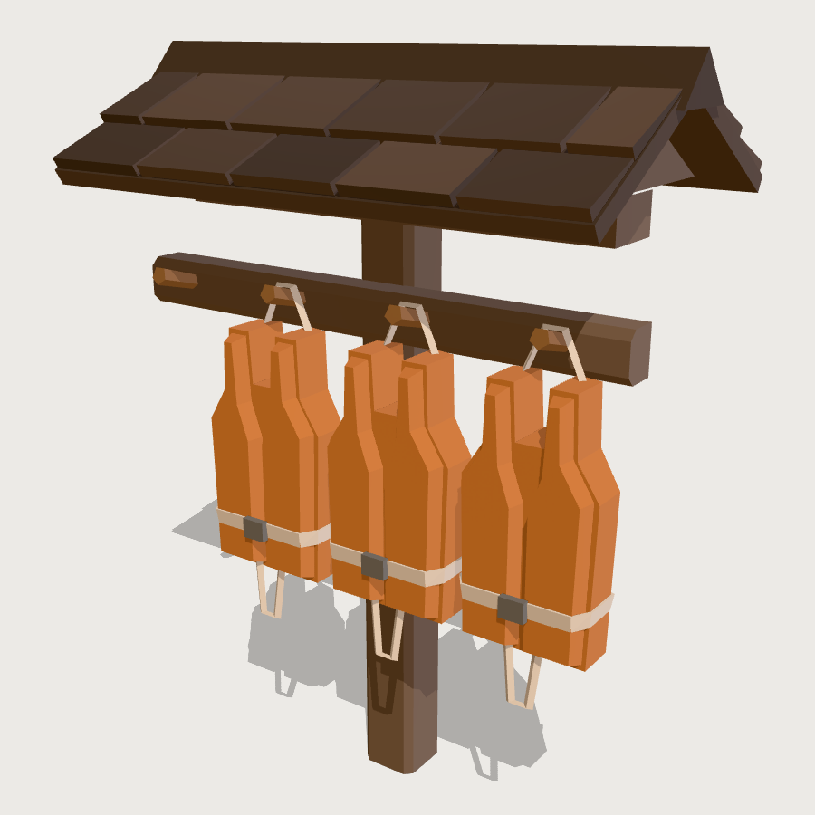 Life Jacket Post low-poly 3D model