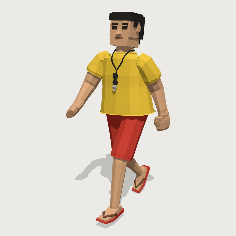 Lifeguard low-poly 3D model