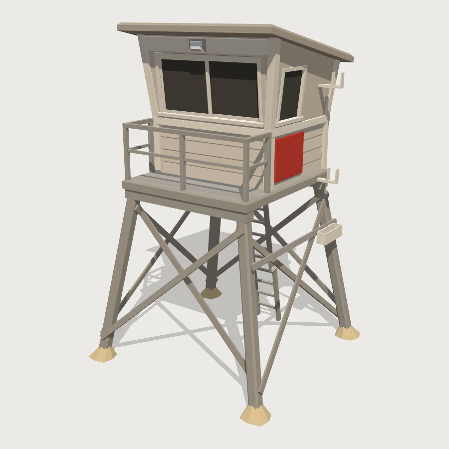 Lifeguard Tower low-poly 3D model