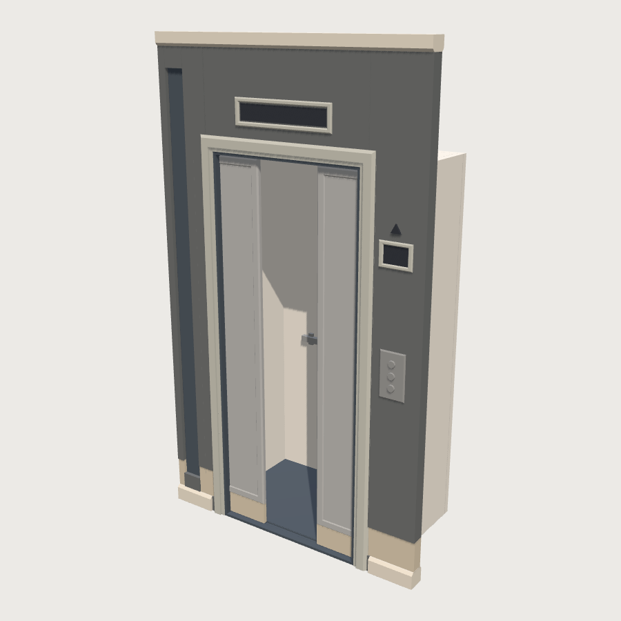Lift Landing Door low-poly 3D model