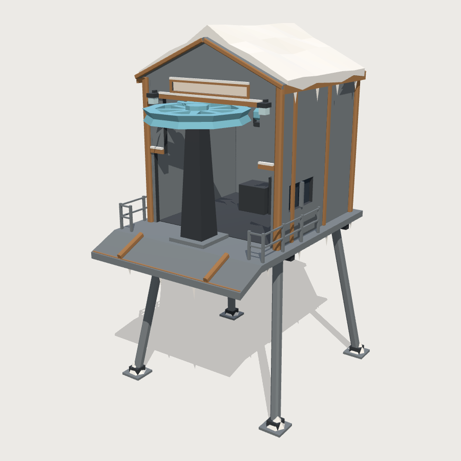 Lift Top Station low-poly 3D model
