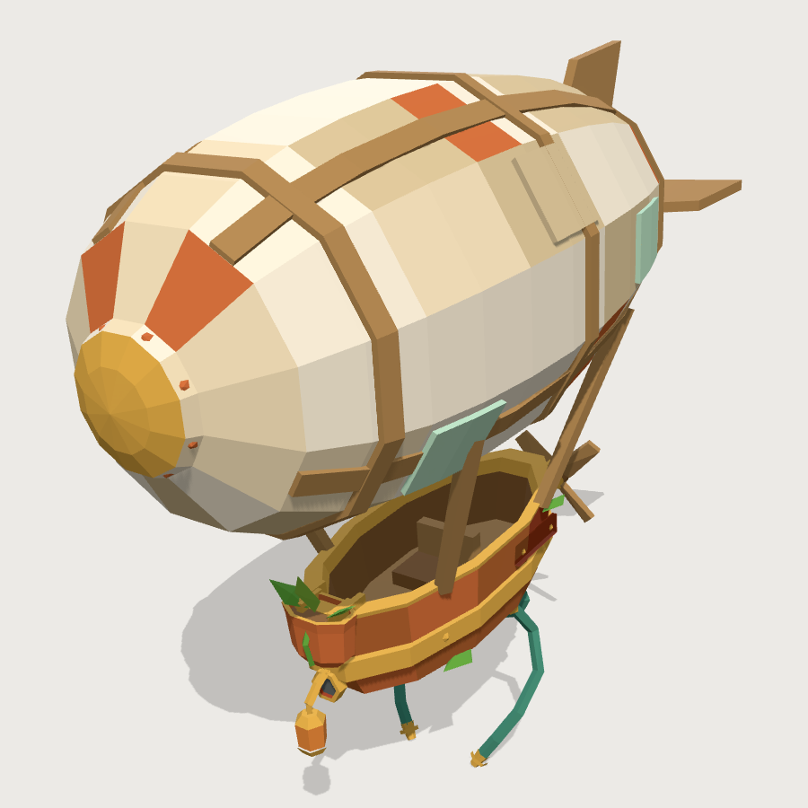 Lighter-than-air tender low-poly 3D model