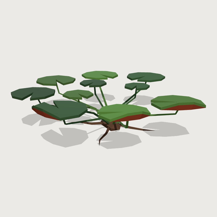 Lily Pad Cluster low-poly 3D model