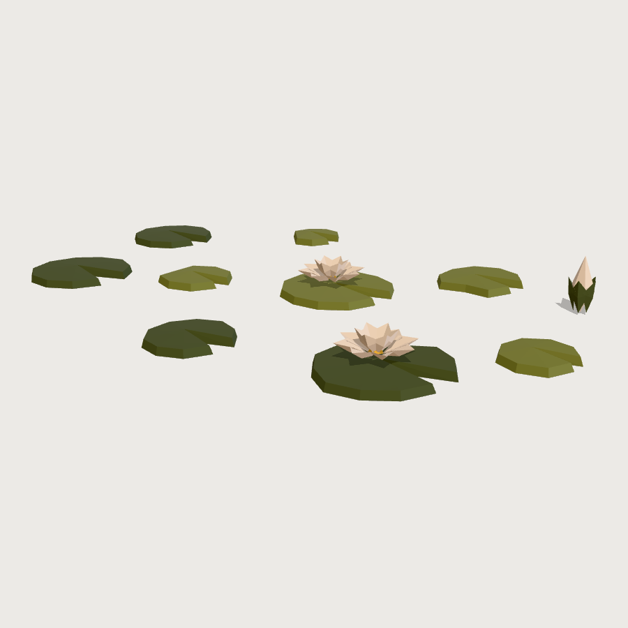 Lily Pads low-poly 3D model