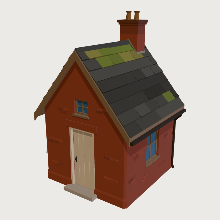 Lineside Hut low-poly 3D model