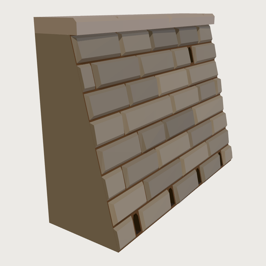 Lineside Retaining Wall Run low-poly 3D model