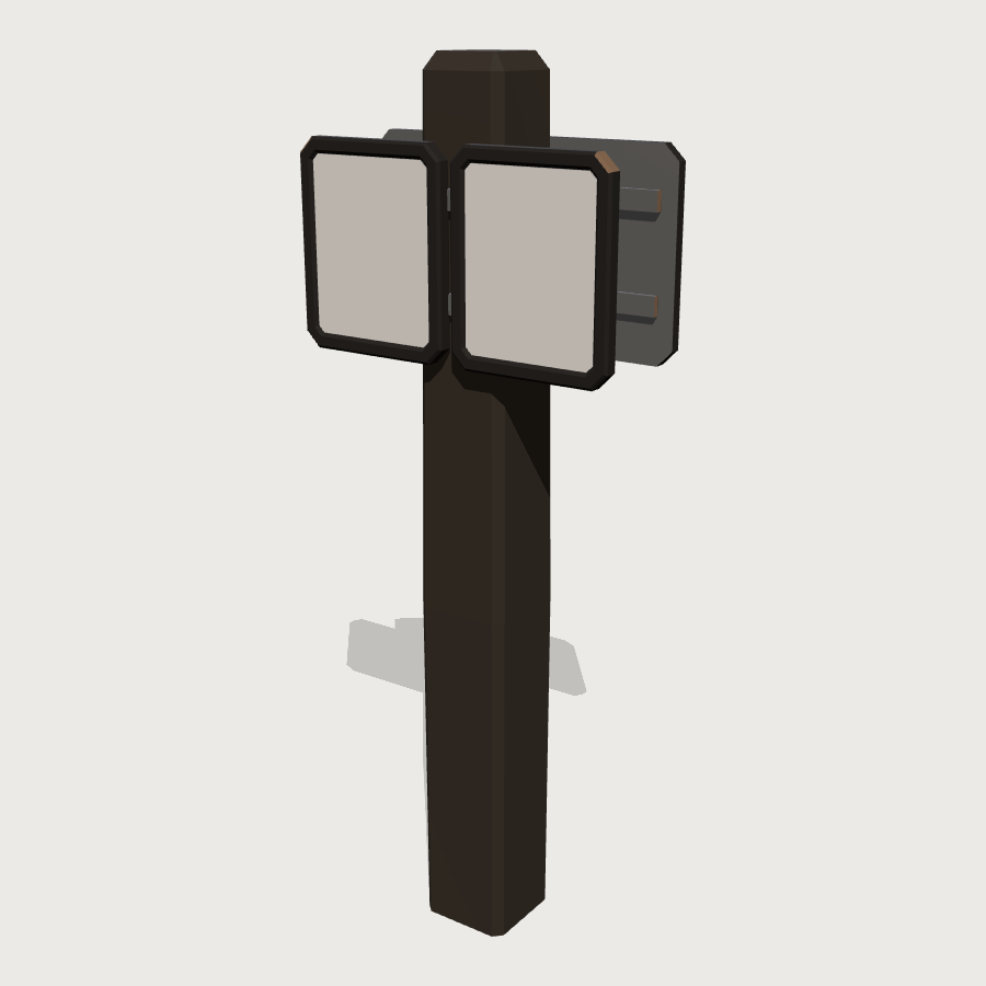 Lineside Sign Post low-poly 3D model