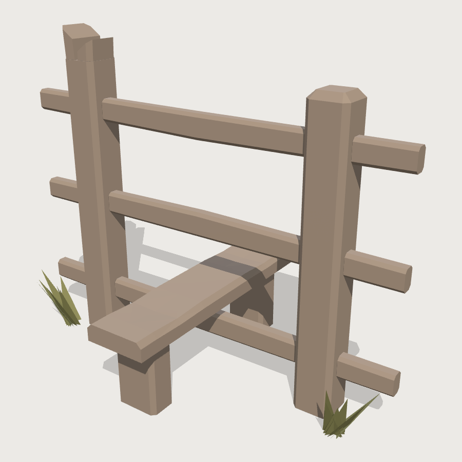 Lineside Stile low-poly 3D model