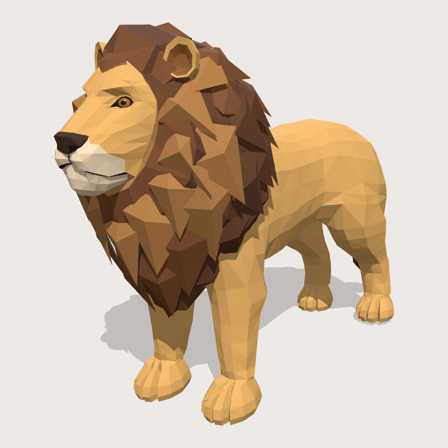 Lion low-poly 3D model