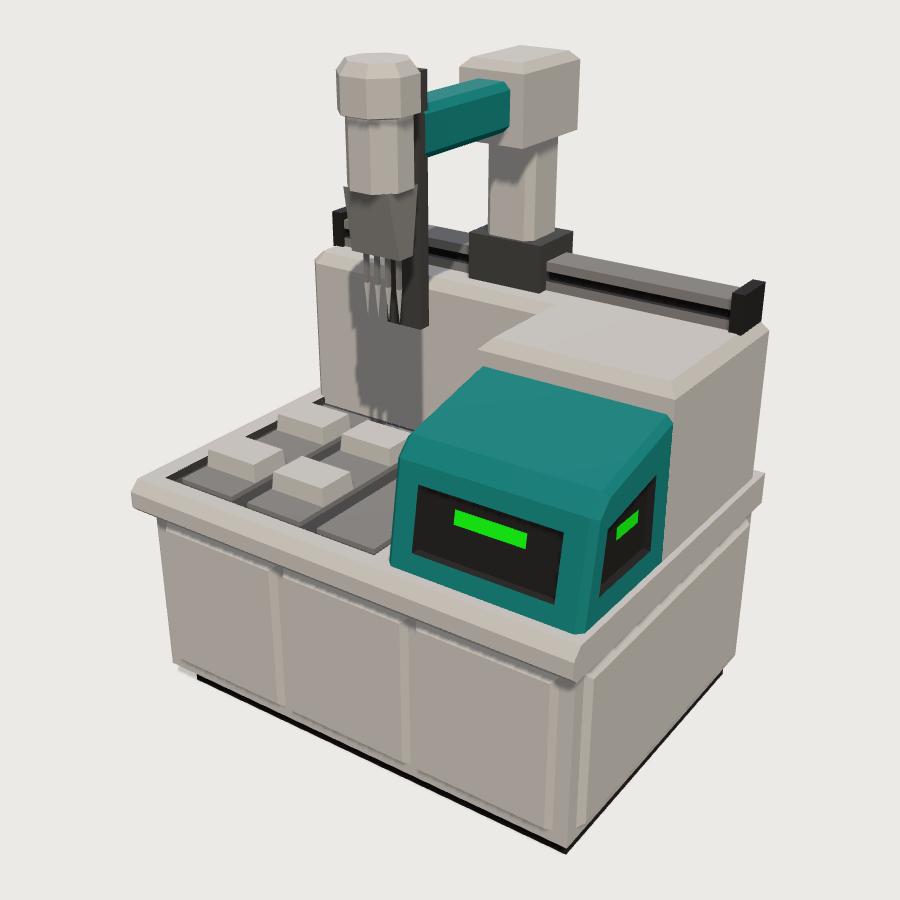 Liquid Handling Robot low-poly 3D model
