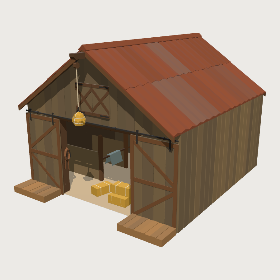 Livery Stable low-poly 3D model