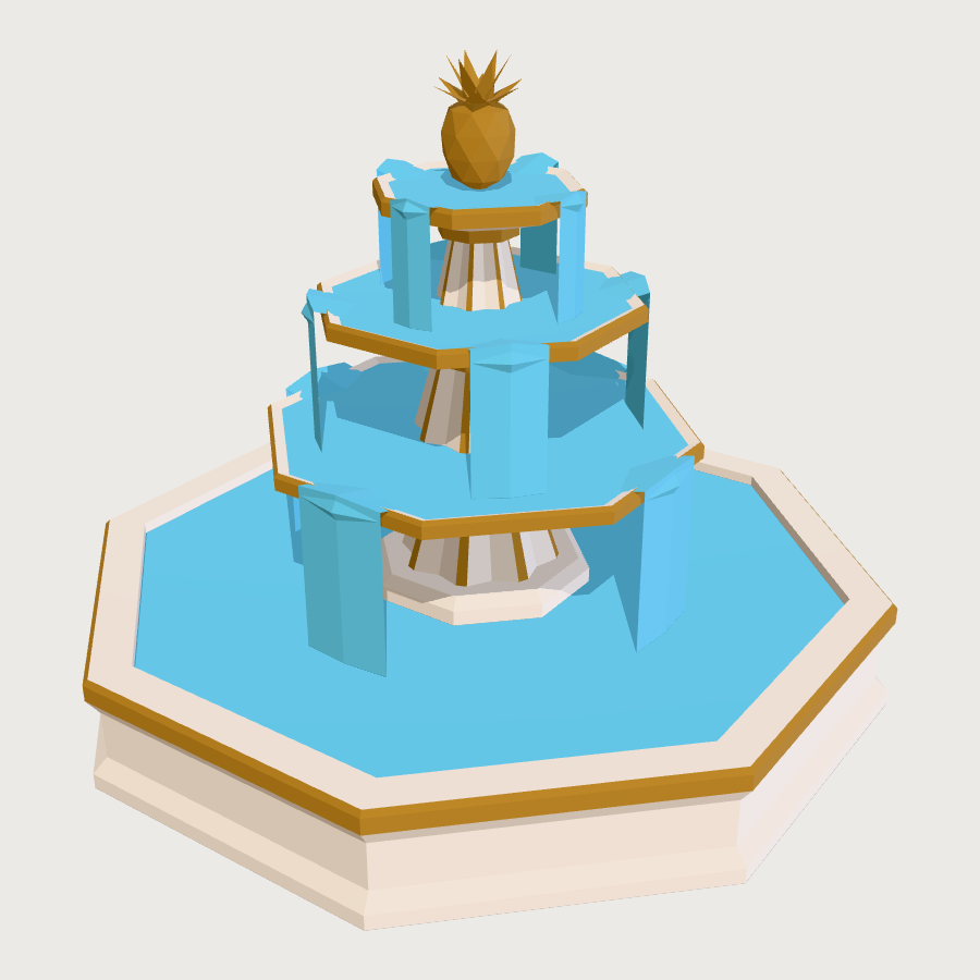 Lobby Tiered Fountain low-poly 3D model